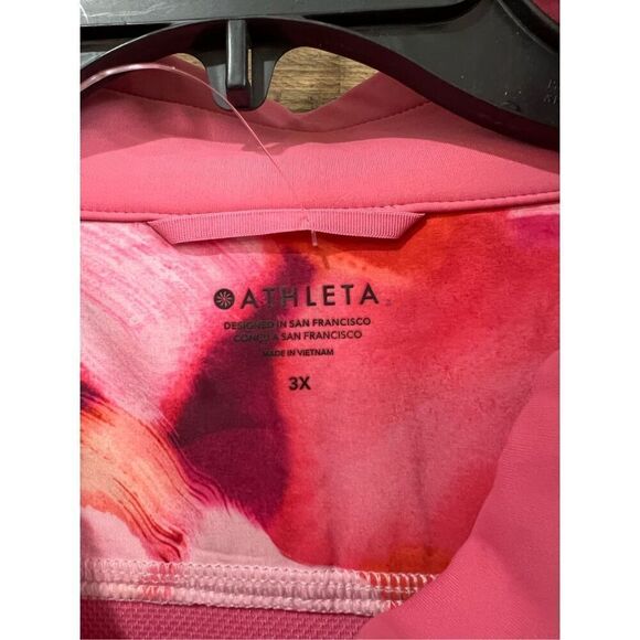 ATHLETA NWT Run With It Printed Jacket Painted Energy Coral Pink Zip plus sz 3X - Picture 4 of 9